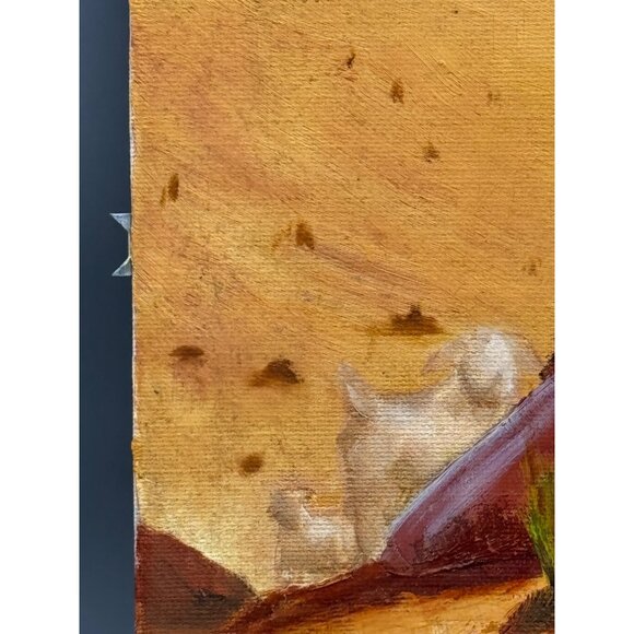 Vintage 1981 Cee Cee Oil Painting Of Native American Man Desert Landscape READ - Picture 6 of 8